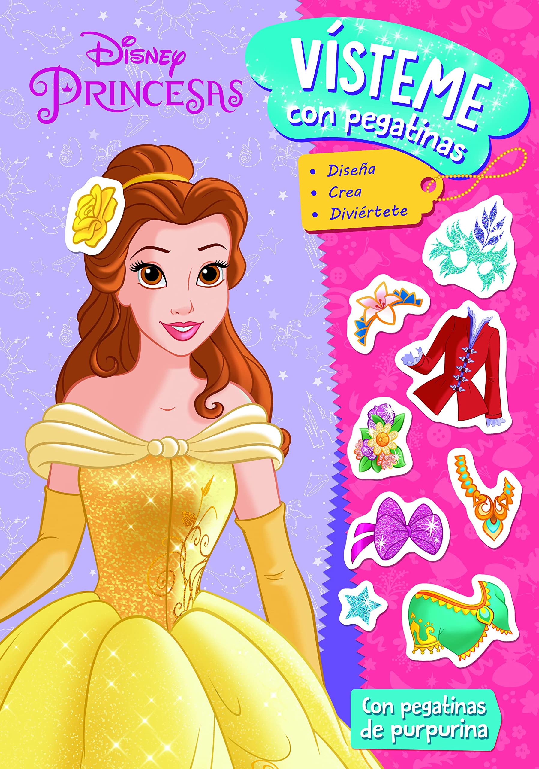 Princesas. Vísteme con pegatinas (Disney. Princesas) CRAYOLA - Libro para Colorear con Pegatinas Princesas Disney, 32 Páginas para Colorear y 4 Hojas de Pegatinas, 04-0202G
