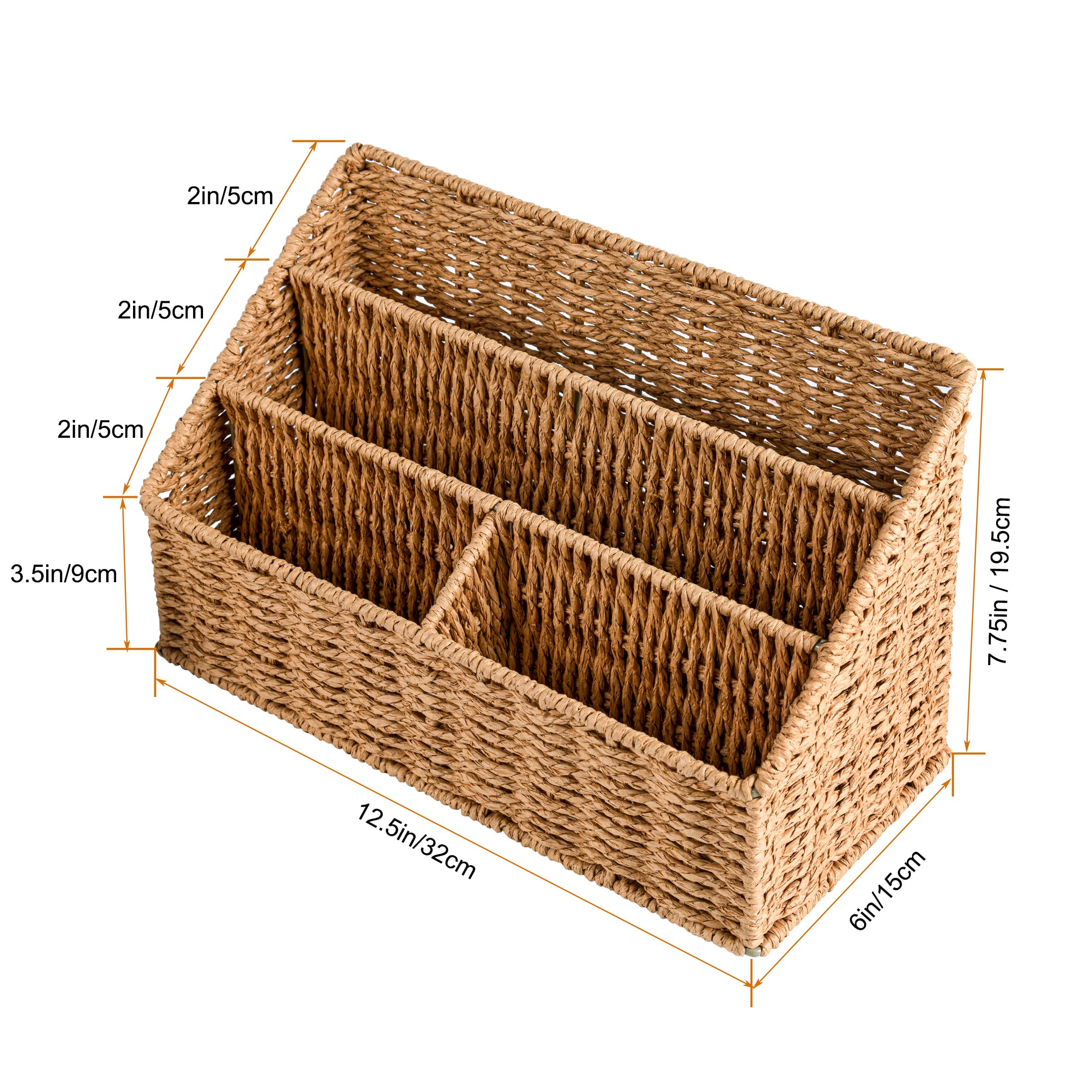 Tkany organizer na pocztę, organizer na biurko do biura uchwyt na długopisy – rustykalny organizer do przechowywania poczty krajowej – organizer na blat kuchenny – salon pilot do przechowywania telefonu komórkowego – naturalny kolor