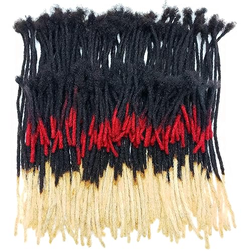100% Human Hair Dreadlocks Extensions Handmade Medium 14" Width Pencil Sized Various Lengths With or Without Blonde or Red Tips - SOLD 50 LOCS IN A