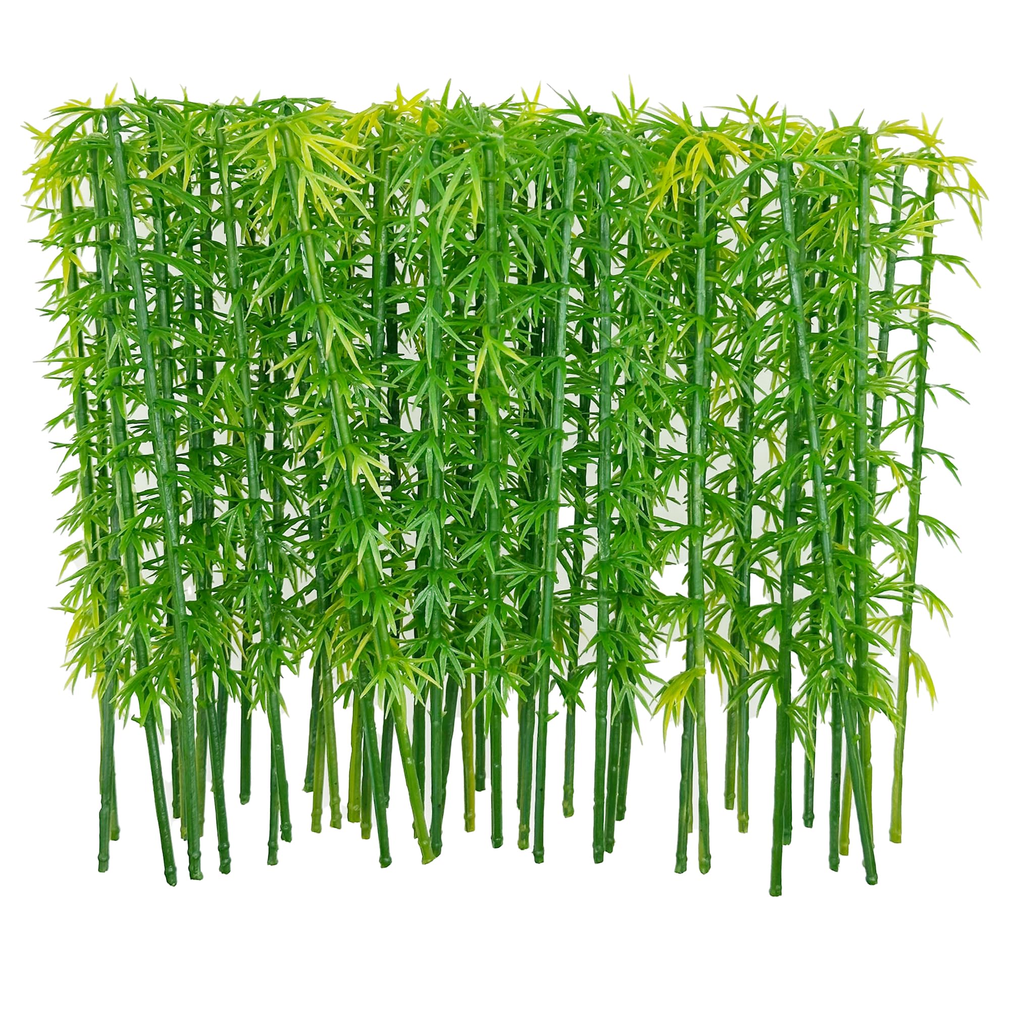 Attuslla Model Miniature Bamboo Trees, Green Plastic Bamboo Trees for Building Model, Home Miniature Landscape Landform Diorama Project, 50 PCS, 15cm