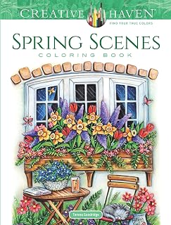 Creative Haven Spring Scenes Coloring Book: 31 Perforated Adult Pages of Blooming Gardens, Birds & Charming Homes