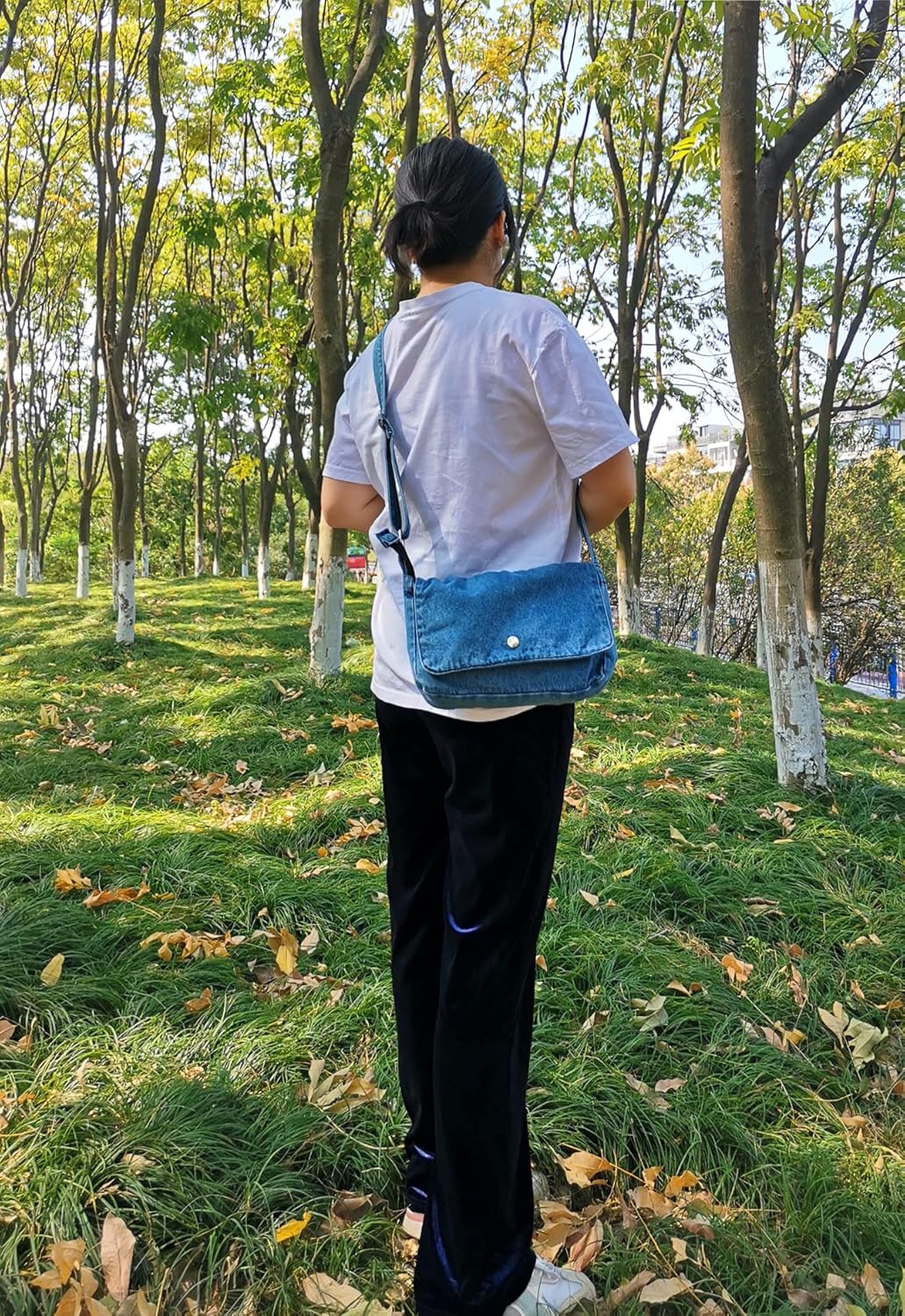 YunZh Denim Hobo Bag, Casual Style Lightweight Classic Retro Travel Shopper Purse Shoulder Handbag Messenger Bag - Image 3