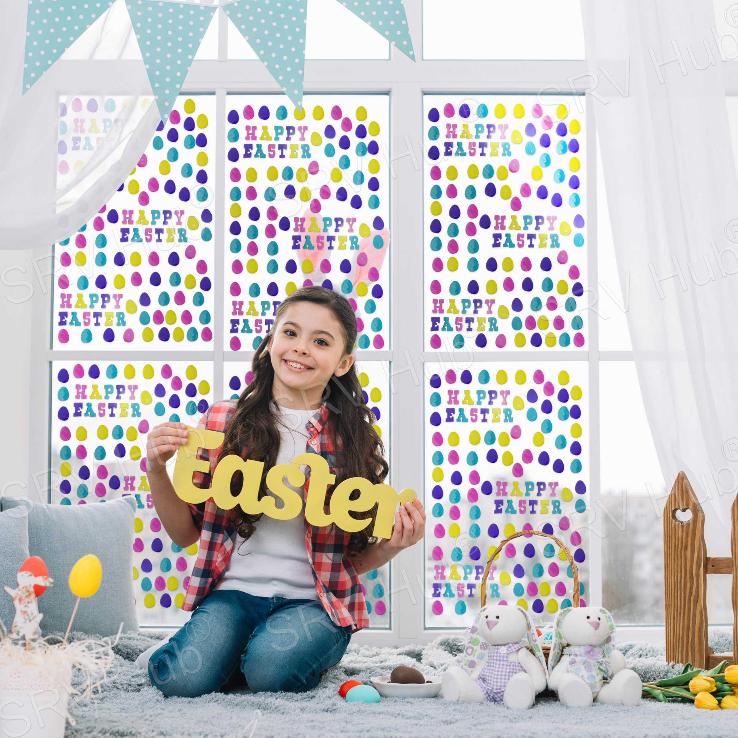 Adesivi Per Finestre Di Pasqua In Gel - Decorazione Festiva Facile Da Applicare - Foto 9