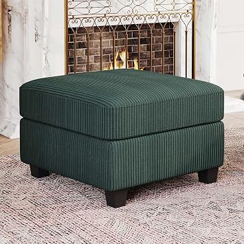 Belffin Corduroy Ottoman Modular Sectional Couch Module Parts Convertible Modern Sectional Sofa Couch, Green