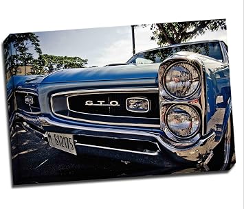 Panther Print American Muscle Car Pontiac Gto Canvas Art Print Poster 30"X 20" Inches 76.2 x 50.8 cm