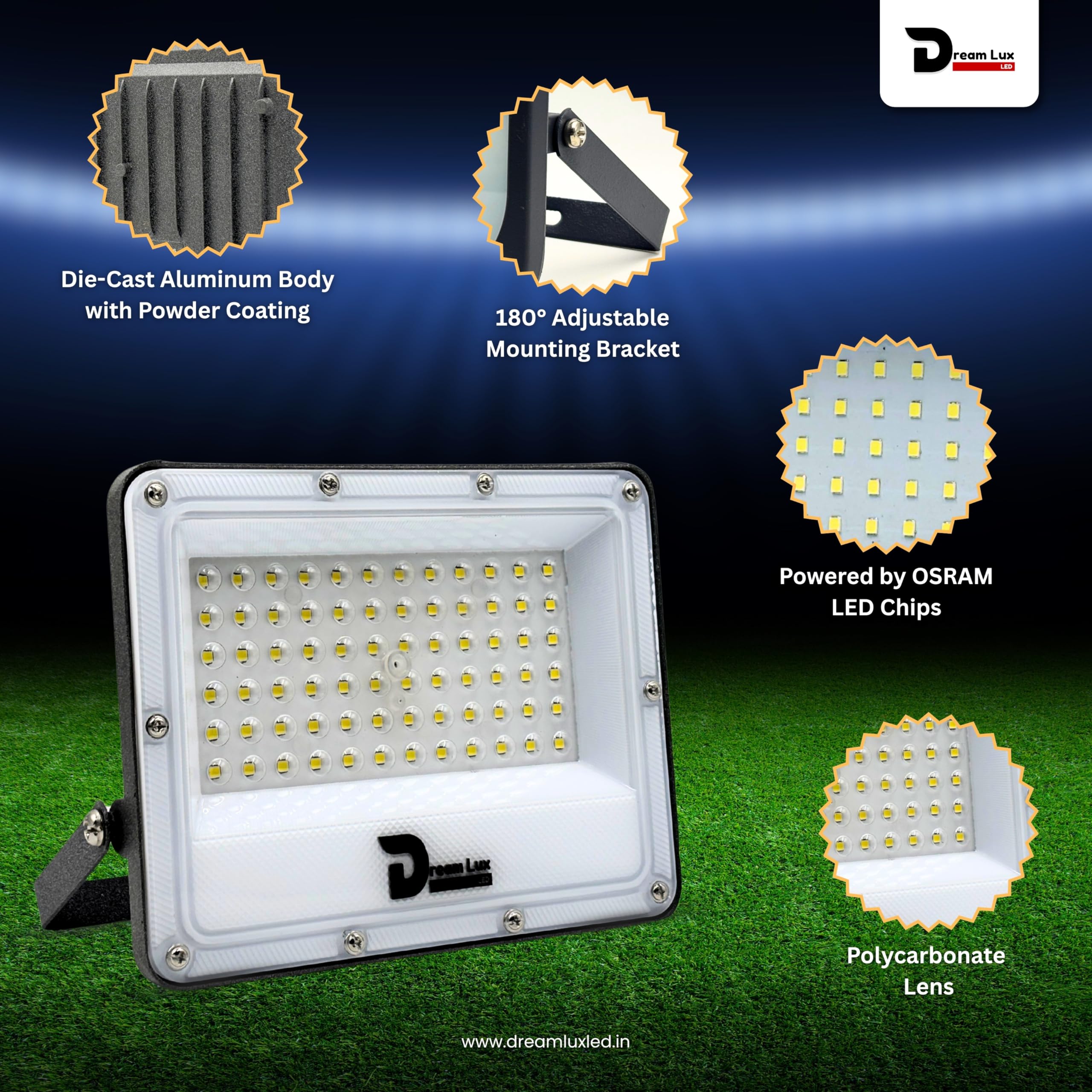 Dreamlux LED Flood Light - Waterproof Outdoor Security -6