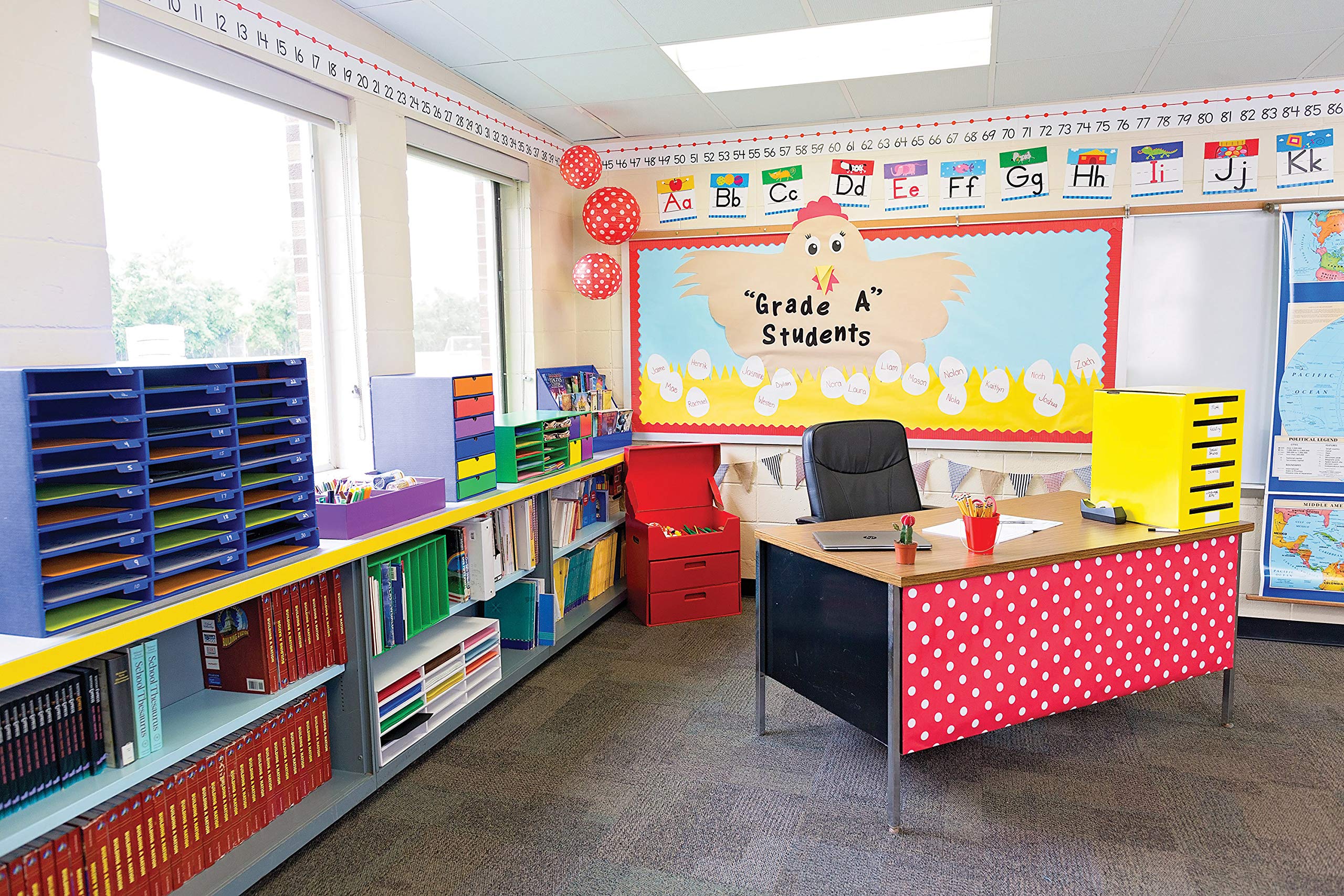 Classroom Keepers 12" x 18" Construction Paper Storage, 10Slot, White