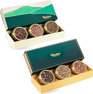 Teaniru, Gourmet Tea Collection – 6 Flavored Loose Leaf Set | 100% Pure Leaf with Real Ingredients | Gluten Free Tea – Brew it Hot or Cold, Serves up to 200 Cups | Gourmet Gift Sets | Thanks Giving