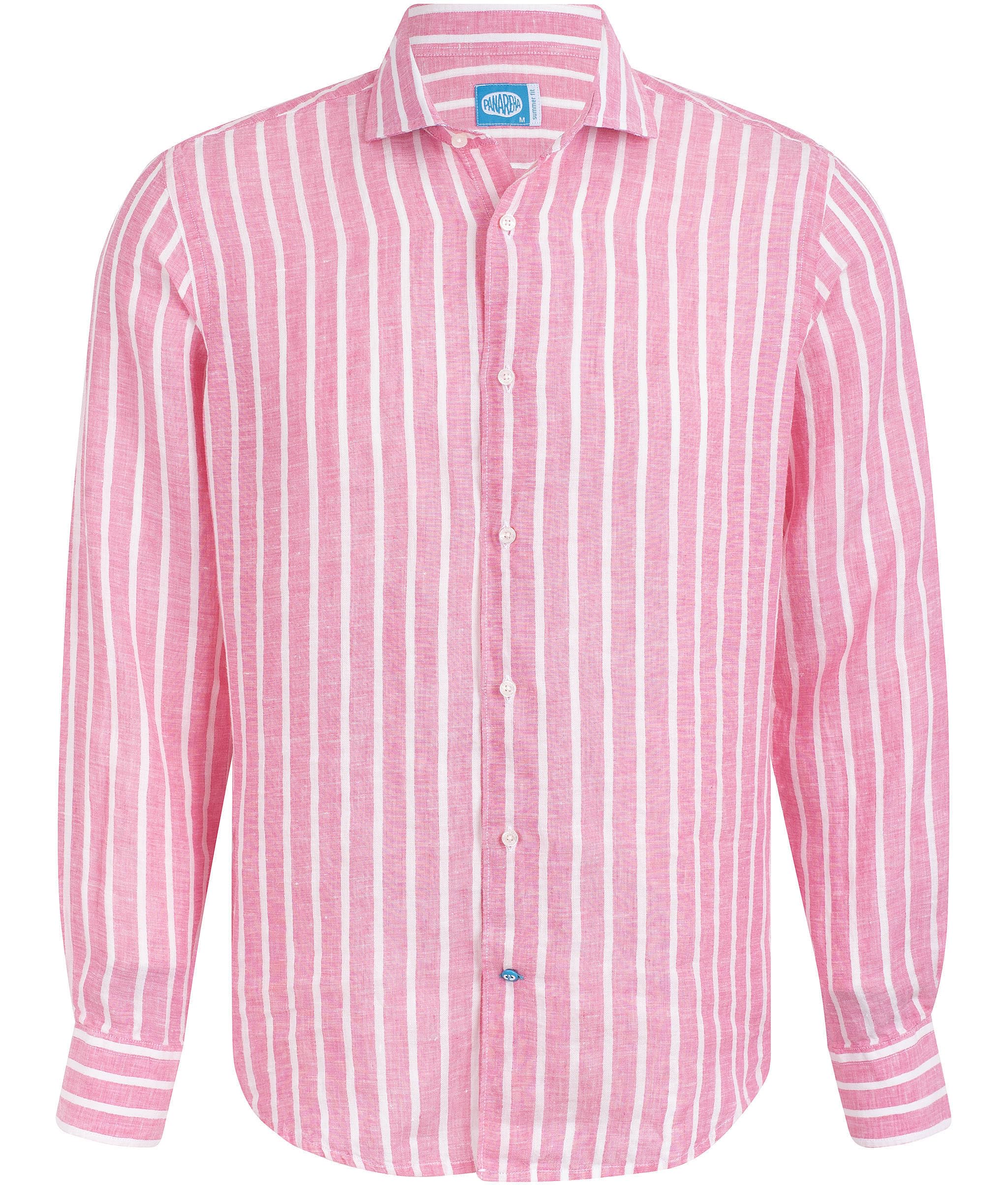 Panareha Camisa Hombre a Rayas Lino Amalfi Rosa (L)