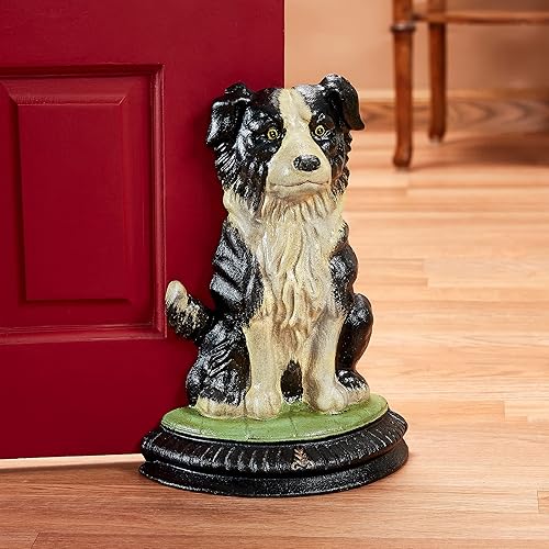 Miniatura 2 de Design Toscano Border Collie Dog - Estatua de hierro fundido a presión para puerta, a todo color