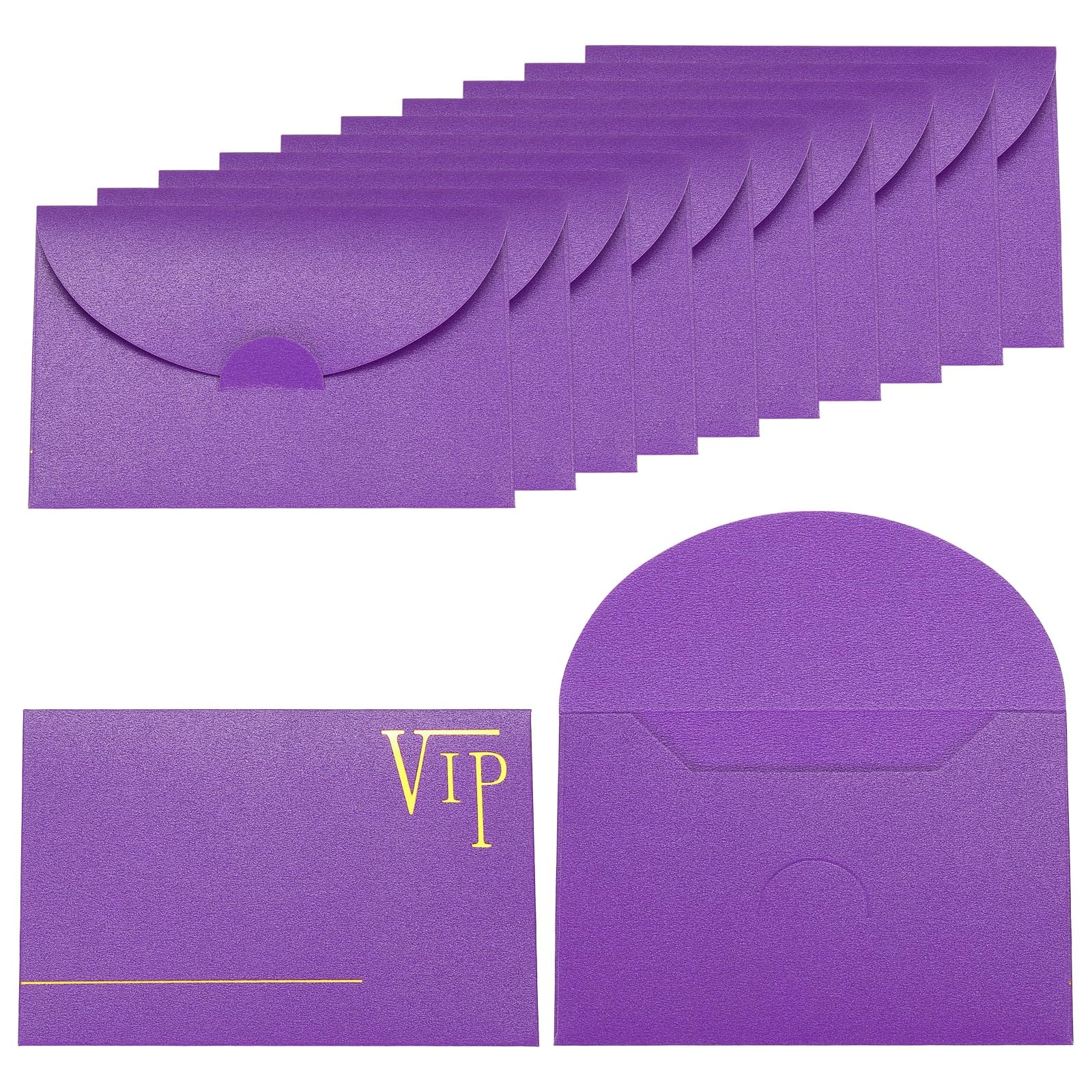 PATIKIL 11 x 7.5cm Gift Cards Envelopes, 12pcs Mini Envelopes Small Sleeve Holders 250g Glitter Paper Pearlescent Credit Card Size Bulk for Business Cards VIP Invitations Greeting,Purple