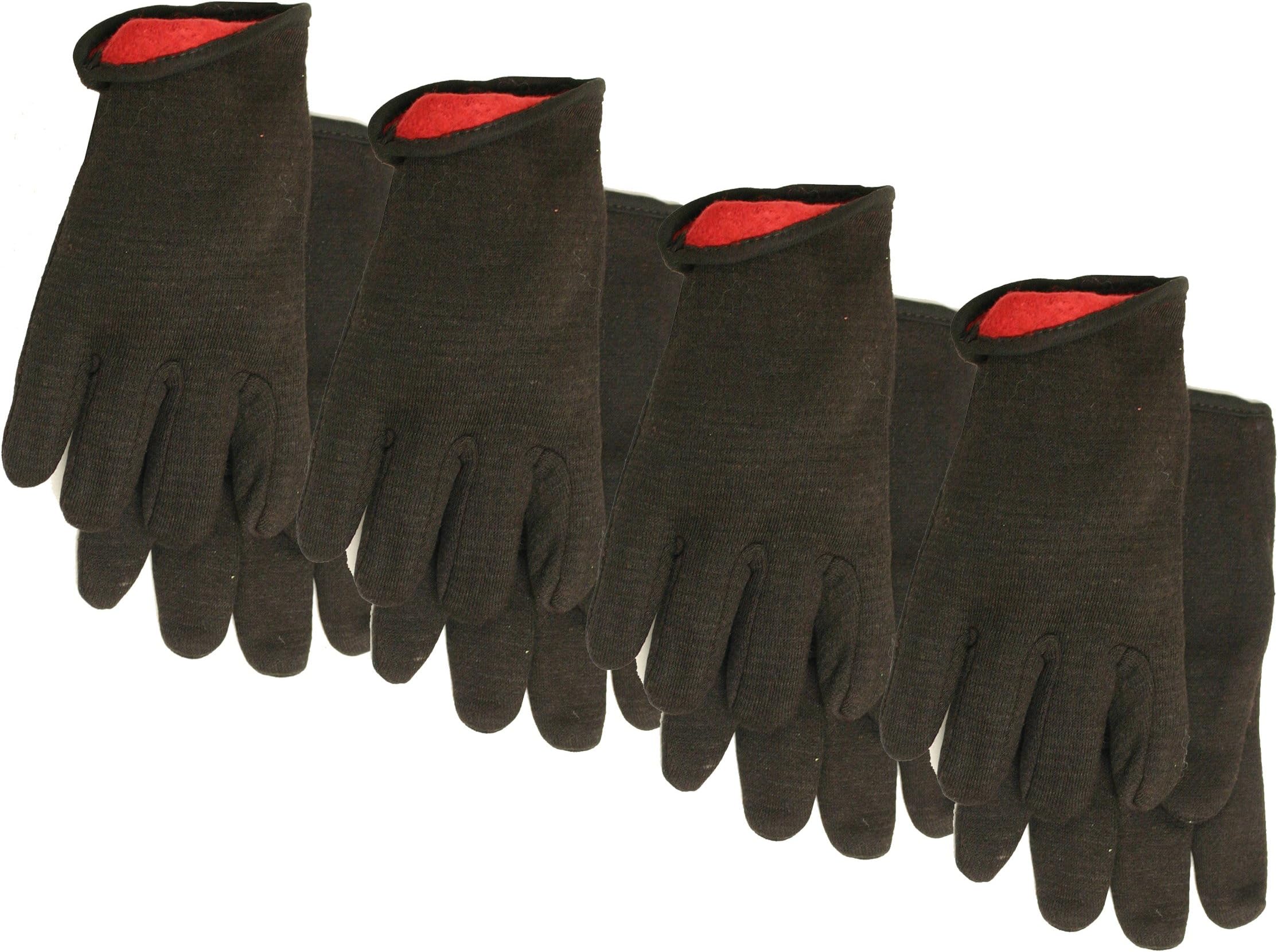 FleeceLined Jersey Work Gloves, Straight Thumb, SlipOn, Elastic Wrist, 2Pack, Large (Wells