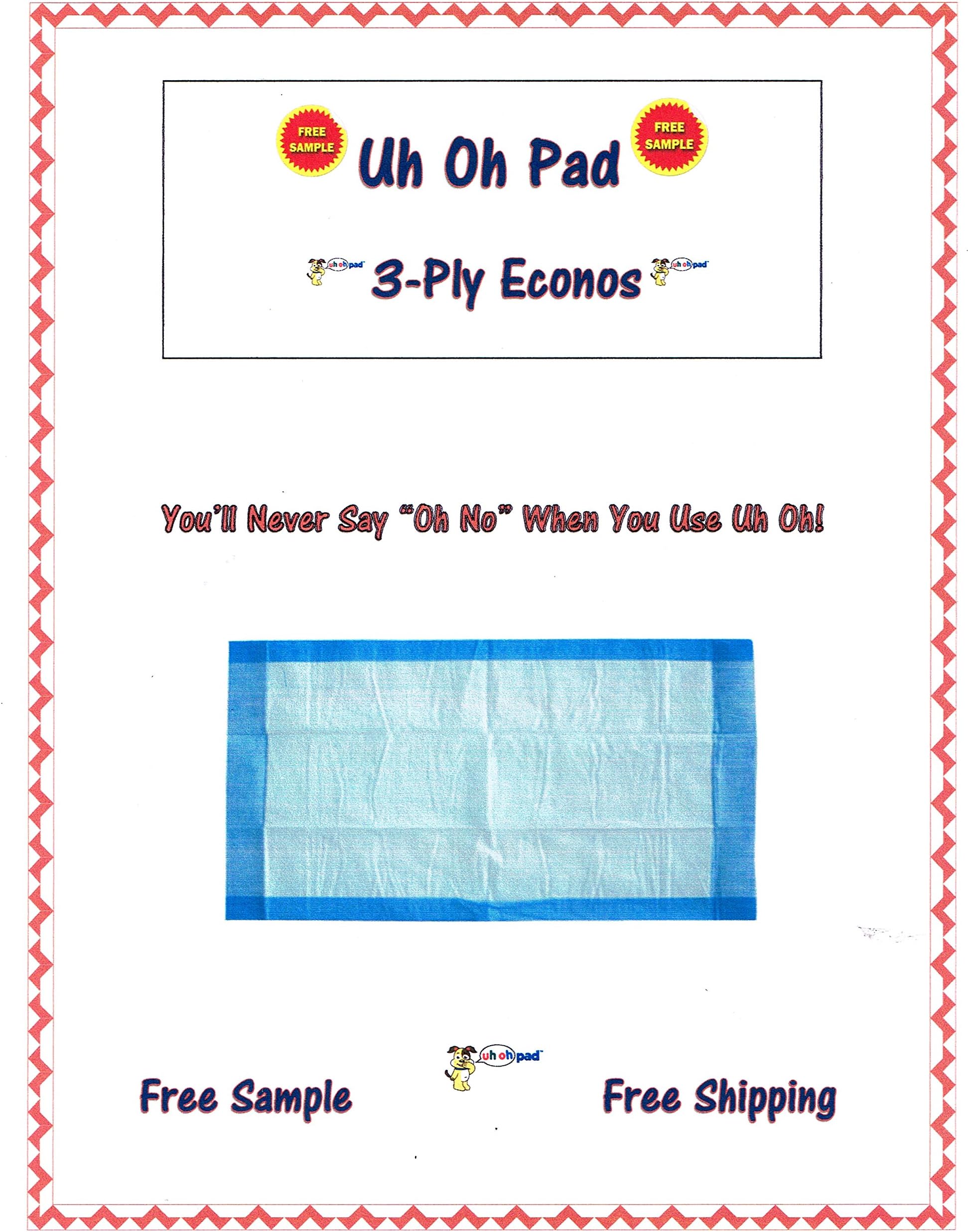 Puppy Training Pads Uh Oh Pads 900ct 17X24 Economy Grade Lightweight Pads for Dogs up to 10 lbs