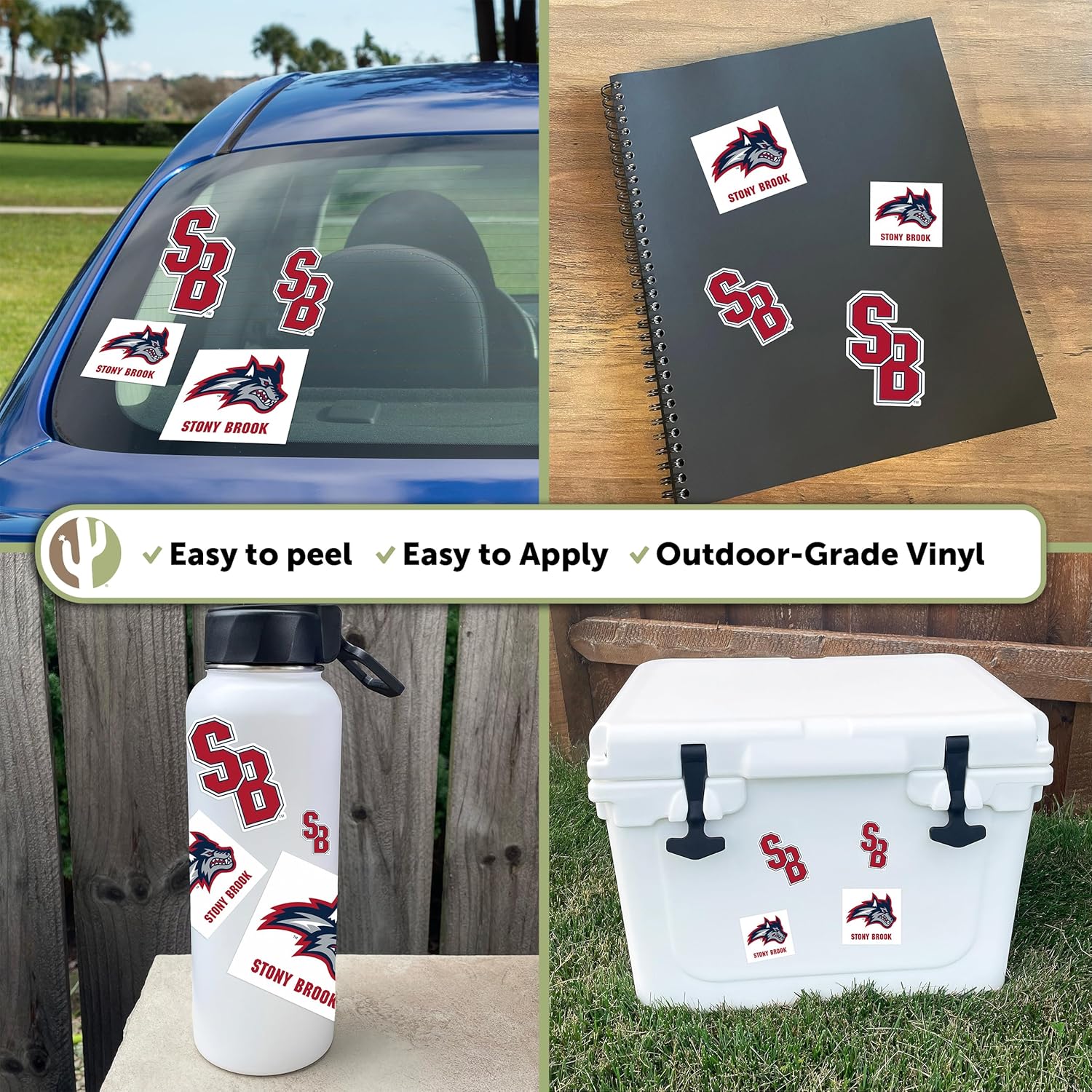 Desert Cactus Stony Brook University Sticker Seawolves Seawolf Sticker Vinyl Decals Laptop Water Bottle Car Scrapbook Sheet T1 (Type 1-1) - Image 2