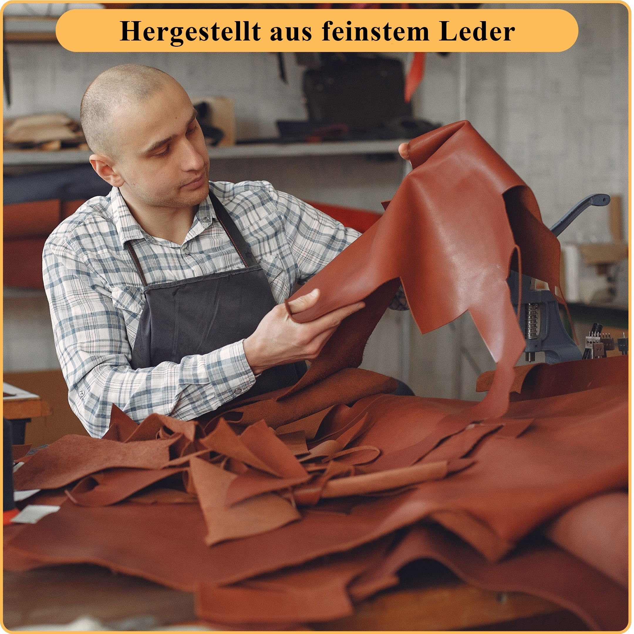 KGS Kozmo Feuilles de cuir véritable - Cuir gaufré pleine fleur - 1,3 à 1,5 mm d'épaisseur - Pour les travaux du cuir et les réparations - Marron châtaignier tanné à l'huile - 30 x 60 cm
