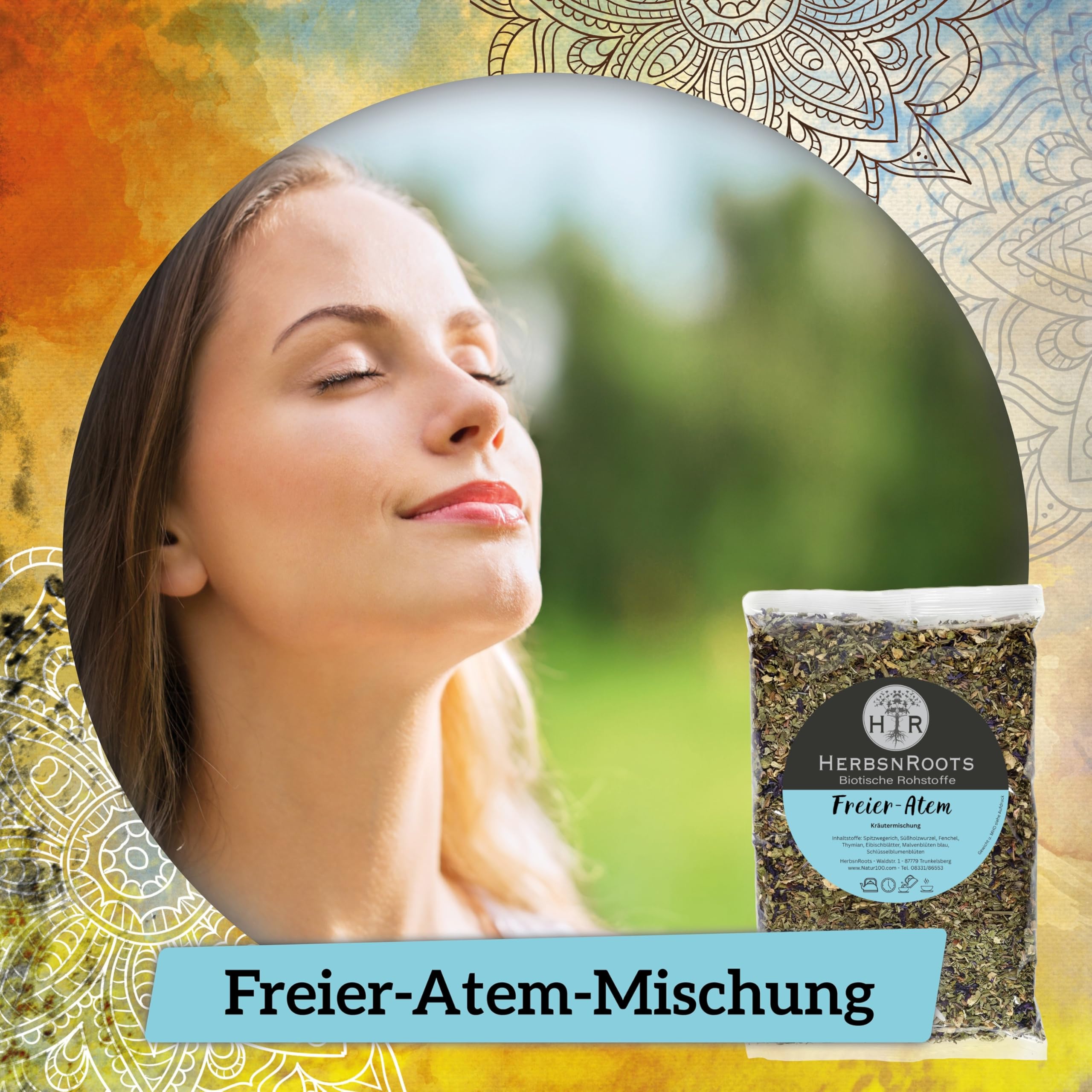 Freier-Atem-Mischung • Lungen-Kraut-Sammlung • Kräutertee • lösen • lindern • erleichtern • HerbsnRoots • 4x210g
