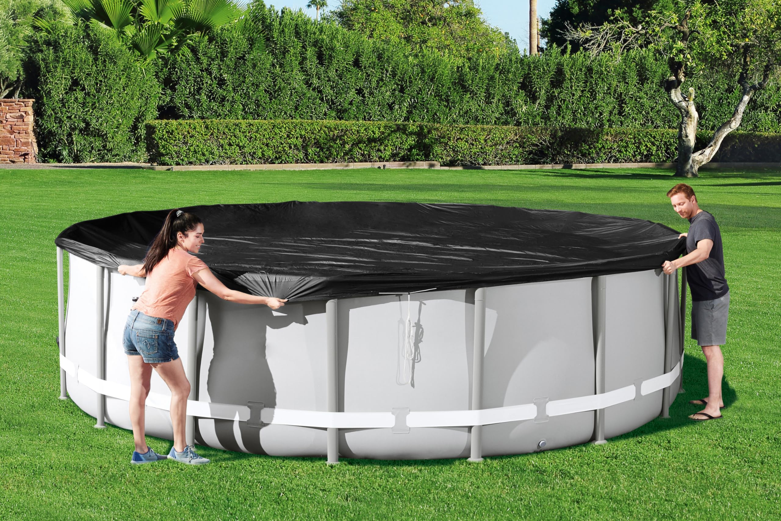 Bâche 4 Saisons 493 cm pour Piscine Hors Sol Ronde diamètre 460 cm ou 488 cm