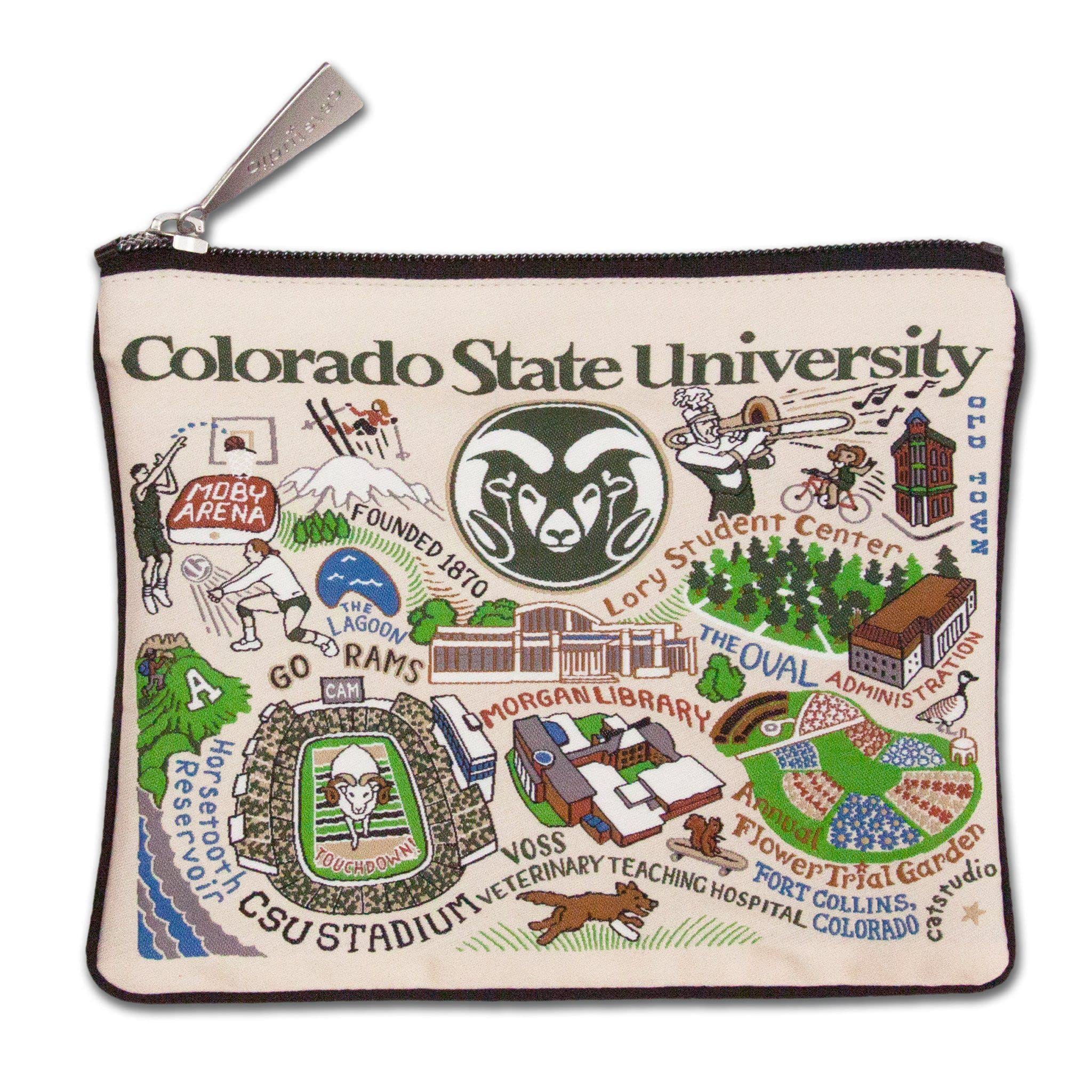 Catstudio Colorado State University Collegiate Zipper Pouch Purse | Holds Your Phone, Coins, Makeup, Dog Treats, & Tech Tools
