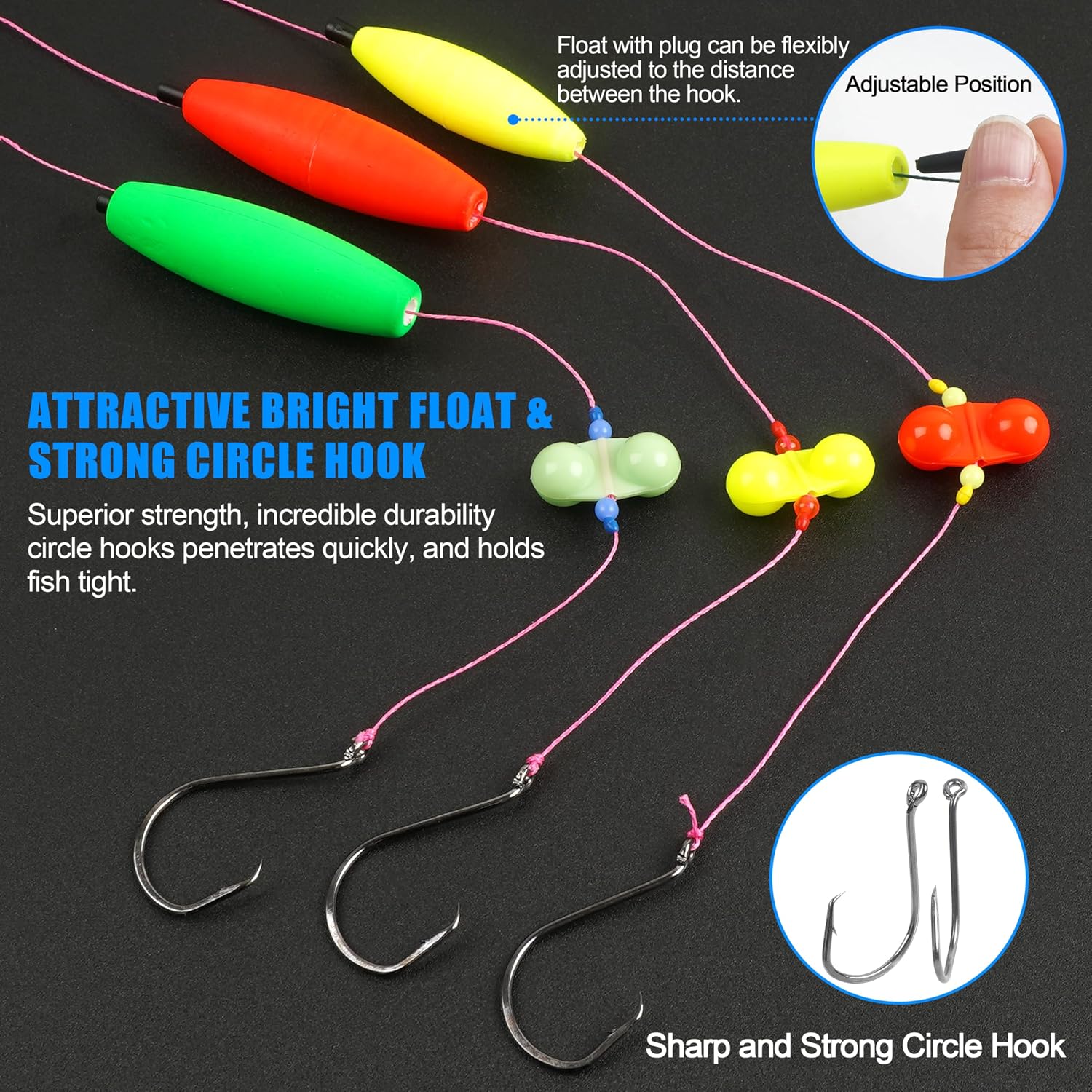 Catfish Rig Catfishing Tackle Making Kit,131/139pcs Santee Cooper Rigs with Circle Hooks Peg Floats Bobber Stoppers Swivels Rattle Bell Beads Catfishing Gear Equipment