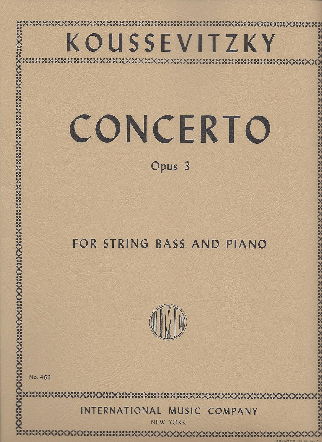 Koussevitzky: Concerto, Op.3 - String Bass and Piano (International 462)      Paperback – January 1, 2014