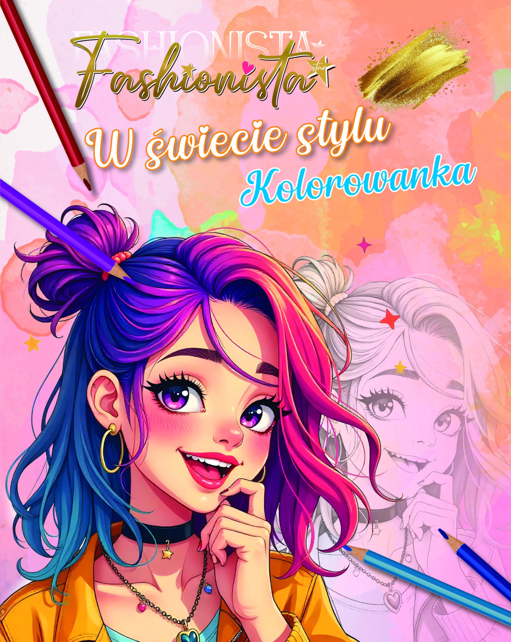 Fashionista W świecie stylu. Kolorowanka