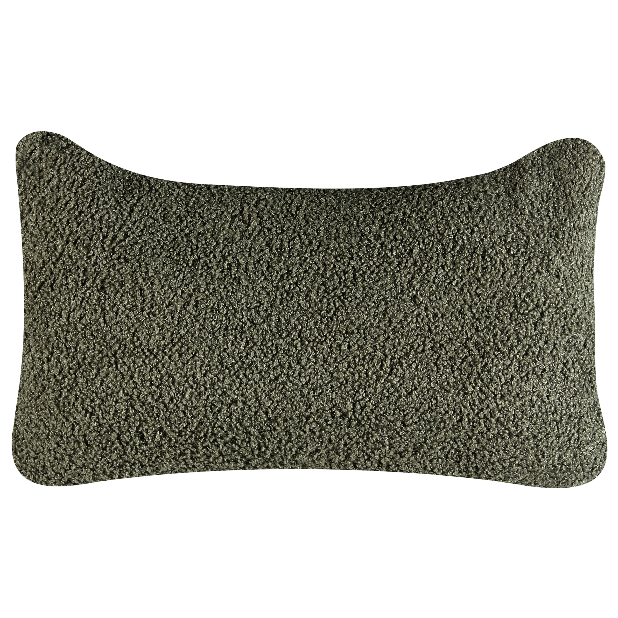 Beliani Wohnzimmer Sessel Gebogene Rückenlehne Glam Design Boucle Polsterung Schwarze Beine Dunkelgrün Otsby