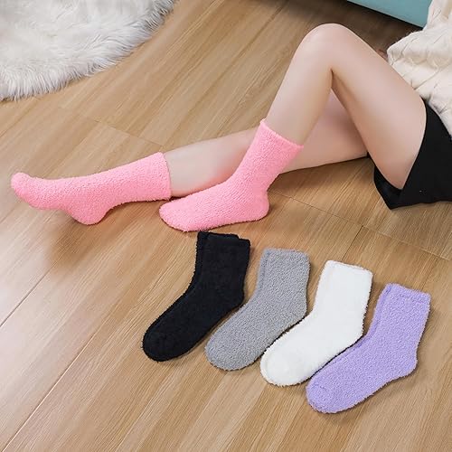 Miniatura 2 de POEATEZO Calcetines mullidos para mujer, cómodos y esponjosos, para invierno, pantuflas de cabaña, cálidas, suaves, de microfibra, para dormir en