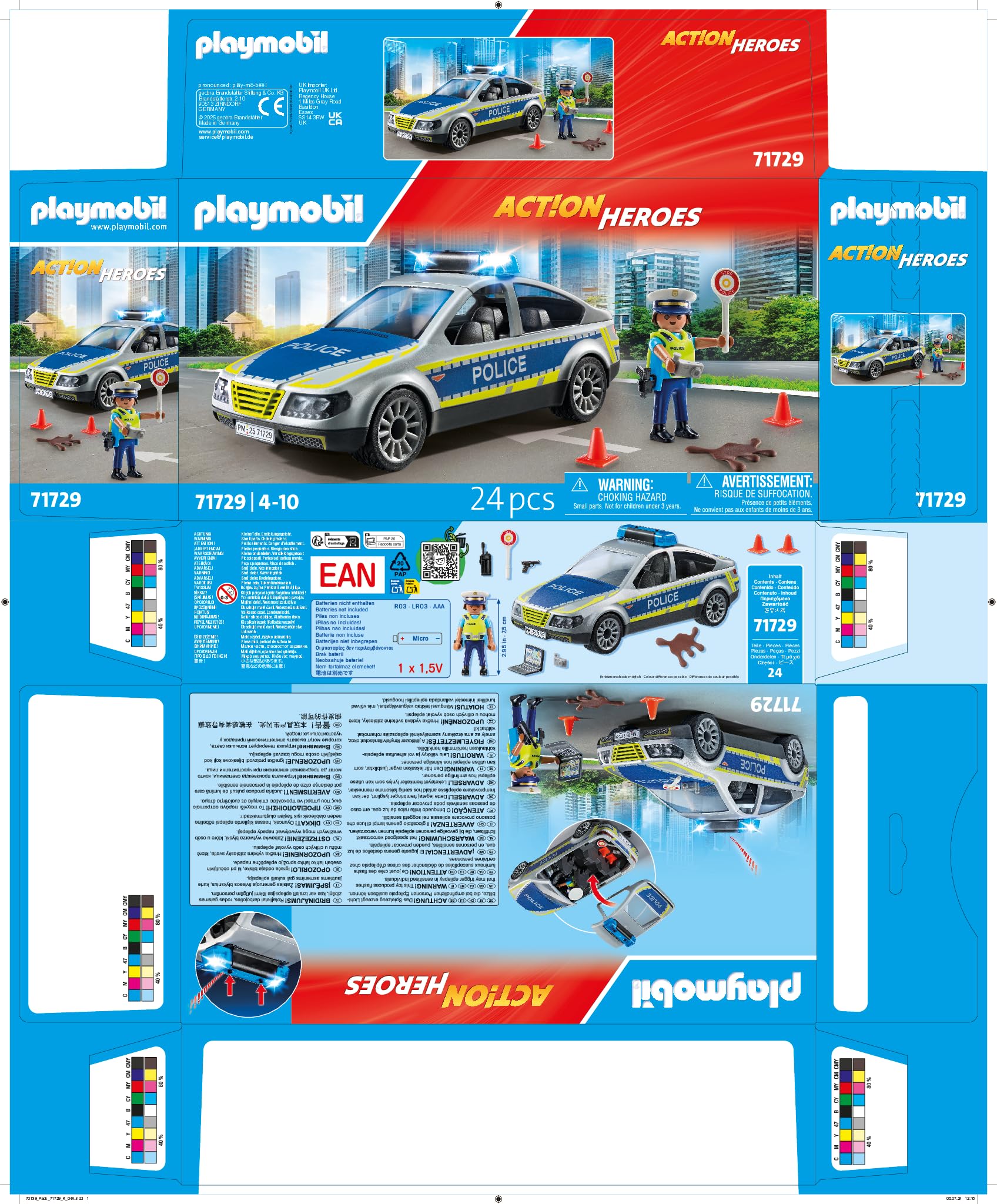 PLAYMOBIL | Action Heroes | Radiowóz policyjny | Samochód policyjny | Auto zabawkowe | Zabawka dla dzieci od 4. roku życia | 71729