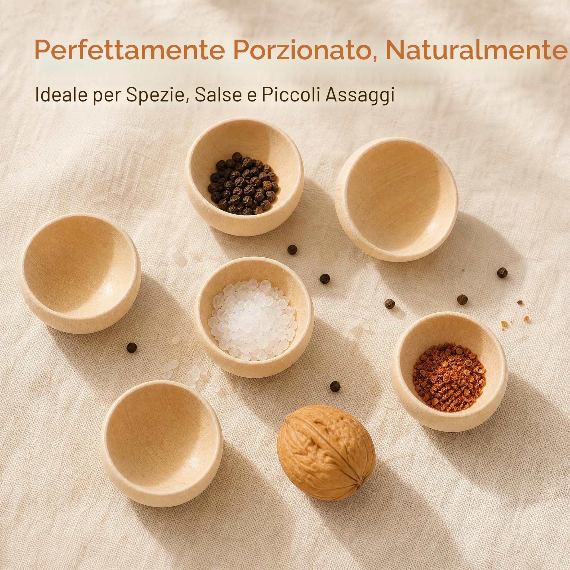 ZENFUN Confezione da 20 ciotole in legno, mini ciotole non finite per salsa, condimenti, noci, caramelle, frutta, antipasto e snack