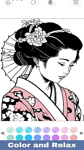 Japanese Girl Coloring Glitter – vue 4