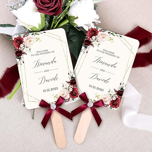 Miniatura 3 de DORIS HOME 50 lazos de cinta de color borgoña con perlas de 5 pulgadas de ancho x 7 pulgadas de alto, para fanáticos del programa de bodas