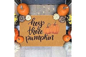 Hey There Pumpkin Non-Slip Door Mat for Halloween Decor