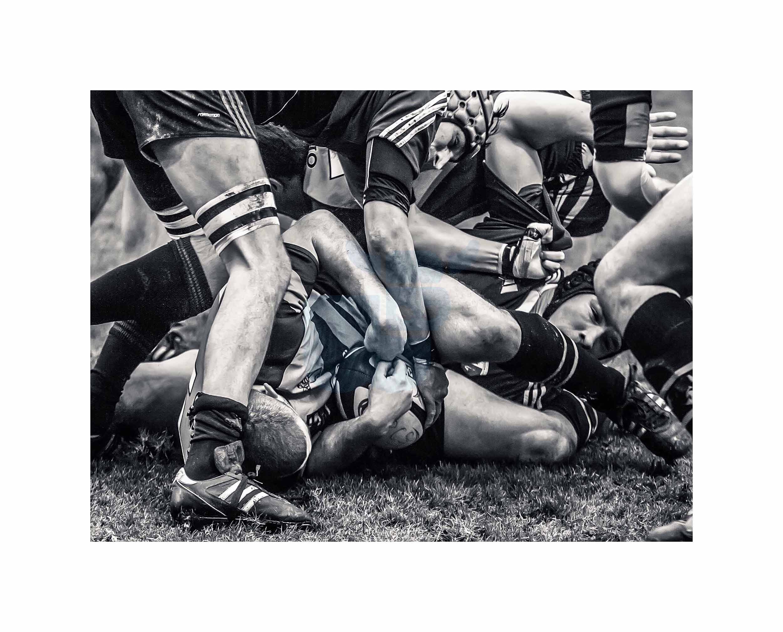 Wee Blue Coo Photo Sport Rugby Football Close Up Scrum Players Ball Game Canvas Print