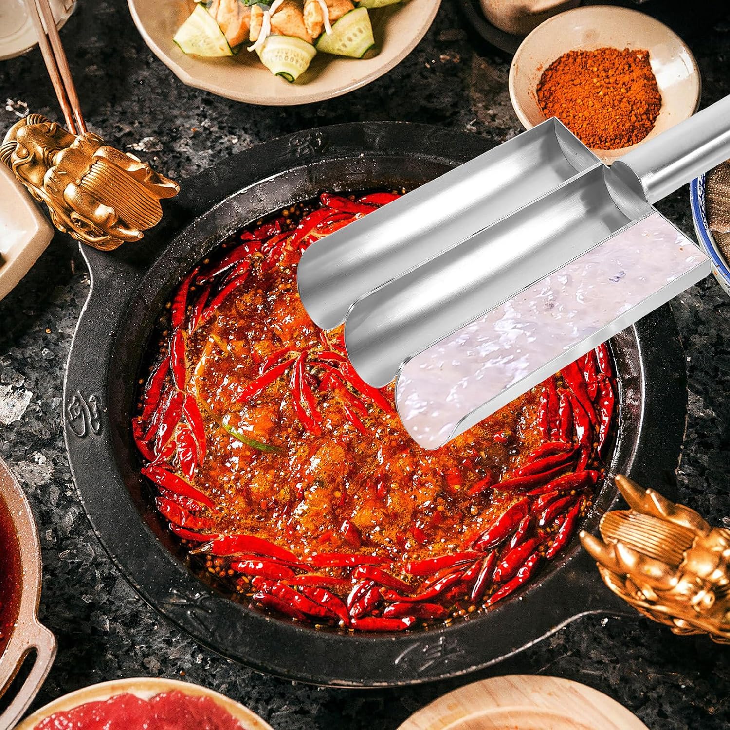 Meatball Maker Mold Set with 3-section 304 Stainless Steel Shrimp Ball Making Tool and Spatula for DIY Fish and Meatball Cooking at Home