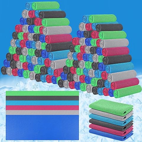 Shellwei 150 Pcs Cooling Towels Bulk 32 x 12 Inch Ice Tow...