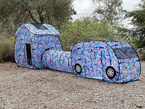 Miniatura 3 de G3Elite Explore and Play - Juego de tienda de campaña plegable 3 en 1 - Combo de vehículo para interiores y exteriores, túnel y tienda de campaña.