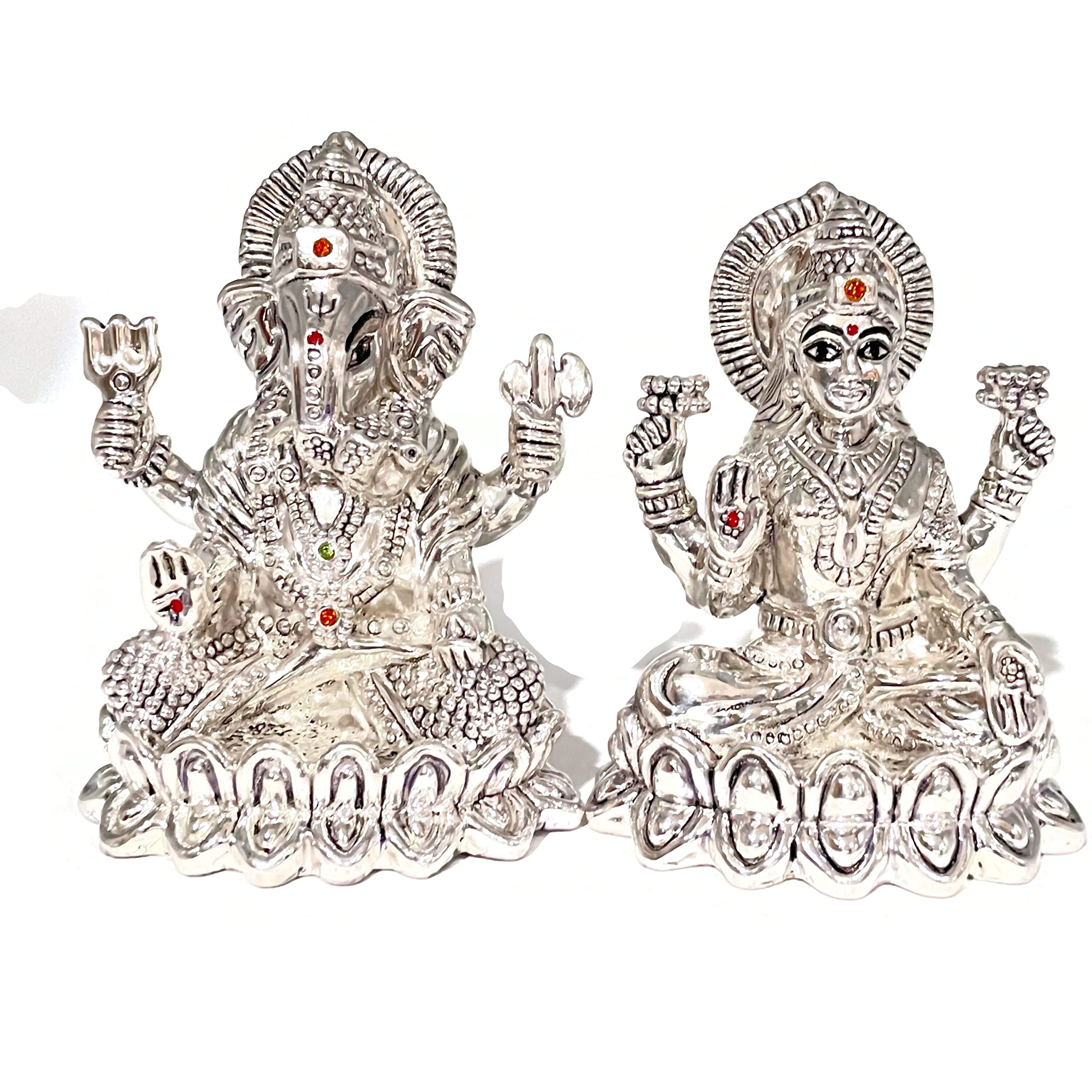 Buy 999 Pure Silver Big Ganesh & Lakshmi/Laxmi Idol/Statue/Murti