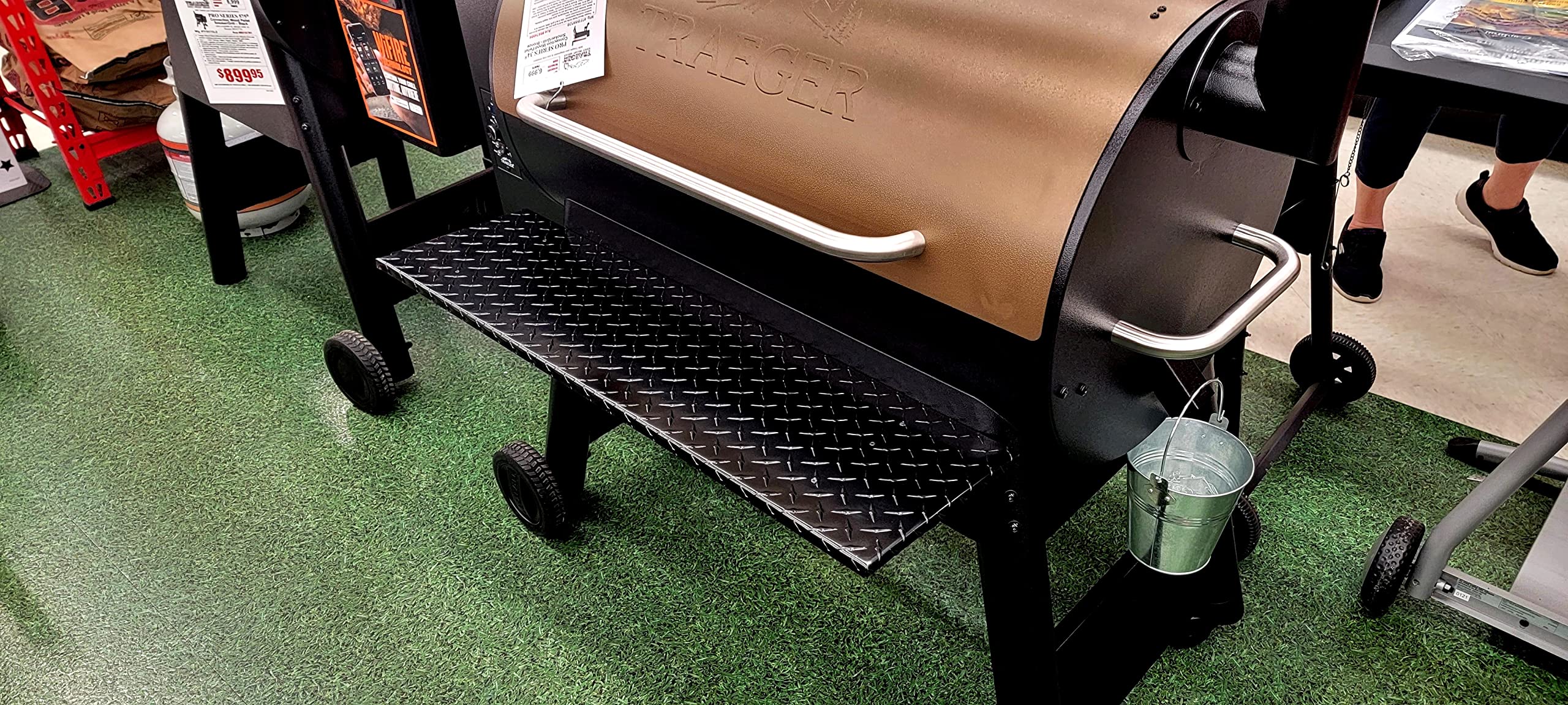Fits Traeger Pro Series 34 Pellet Grill Powder Coated Diamond Plate Folding Shelf