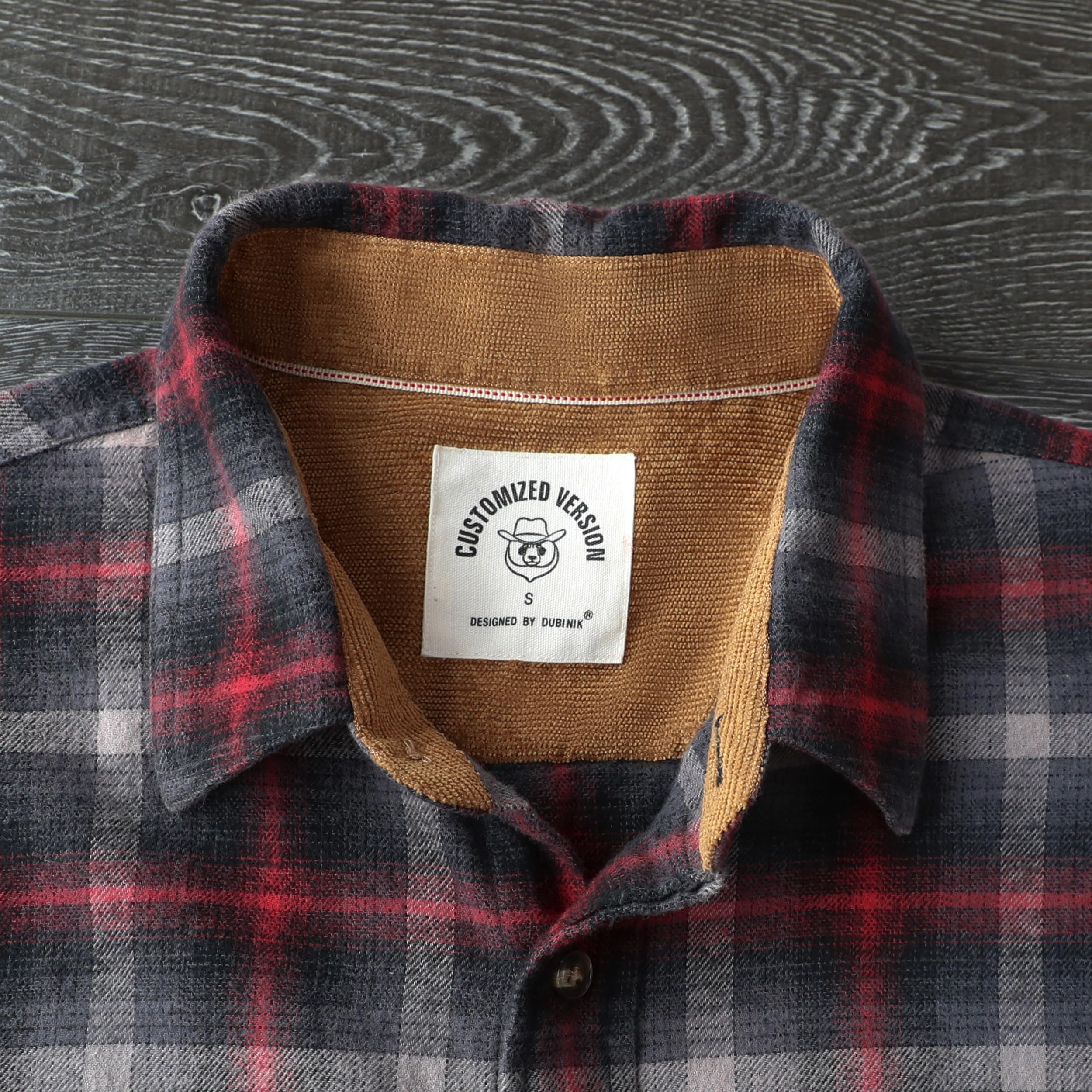 Dubinik® Camicia Flanella Uomo Invernale 100% Cotone Bottoni Casual Comode Camicia a Quadri Uomo Flanella con Taschino