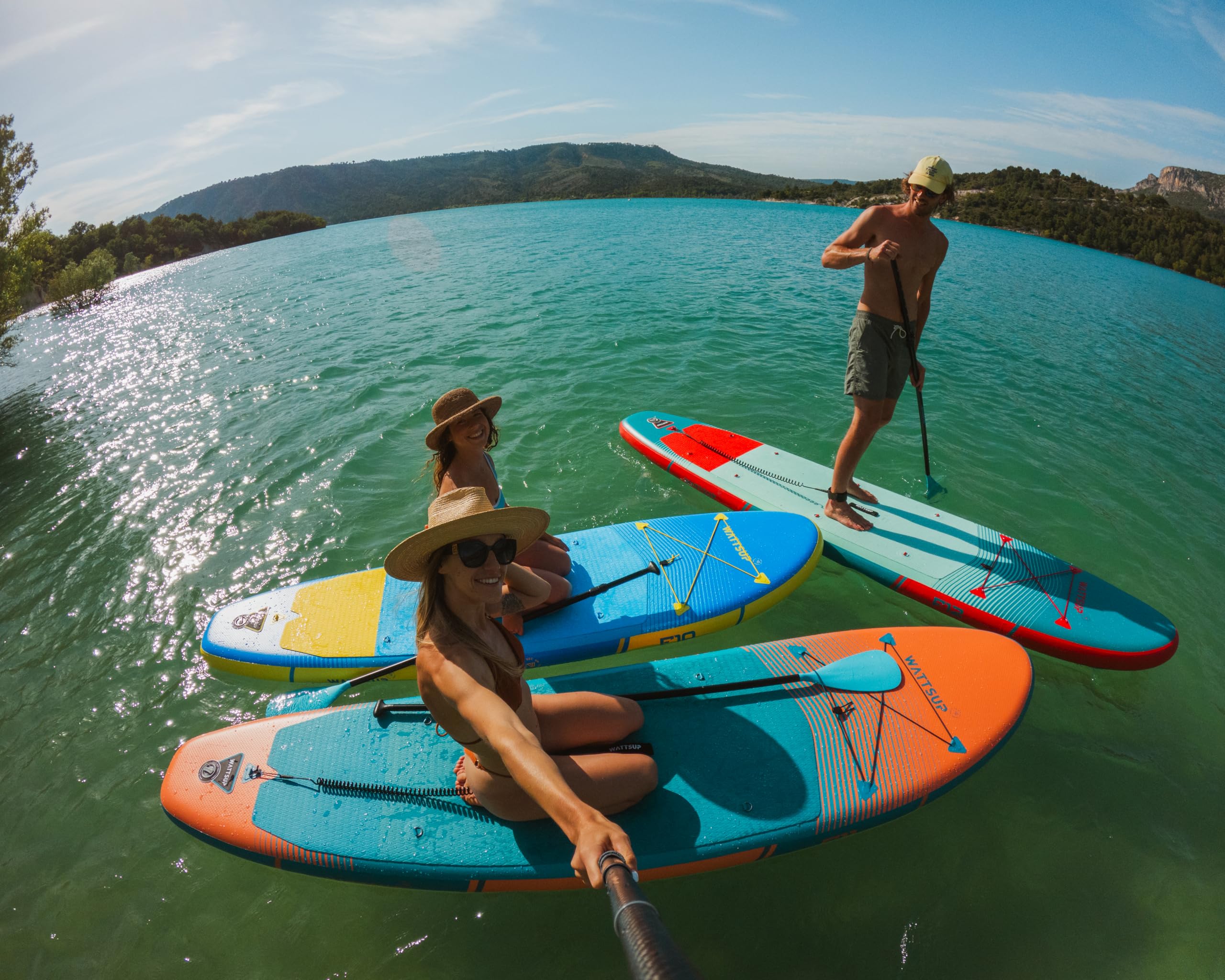 Wattsup - SUP Stand Up Paddle gonfiabile - Gamma First - Dropstitch - Pacchetto completo: Pagaia, Leash, Pompa, Borsa da trasporto