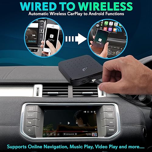 Miniatura 2 de Pyle Caja inalámbrica Carplay iA, 4 GB RAM 64 GB ROM, 2.4 GHz, 5 GHz Dual Band WiFi BT Octa Core 64 bits D, 4K Full HD, H.265, USB3.0 Android Box,