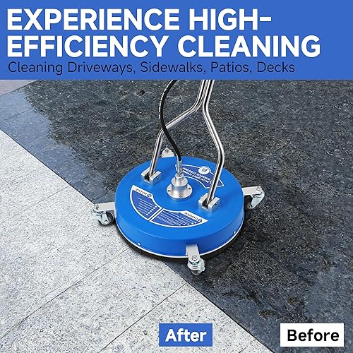 Miniatura 2 de RIDGE WASHER Limpiador de superficie de lavadora a presión de 20 pulgadas, limpiador de superficie de 4500 PSI con doble mango, accesorio limpiador