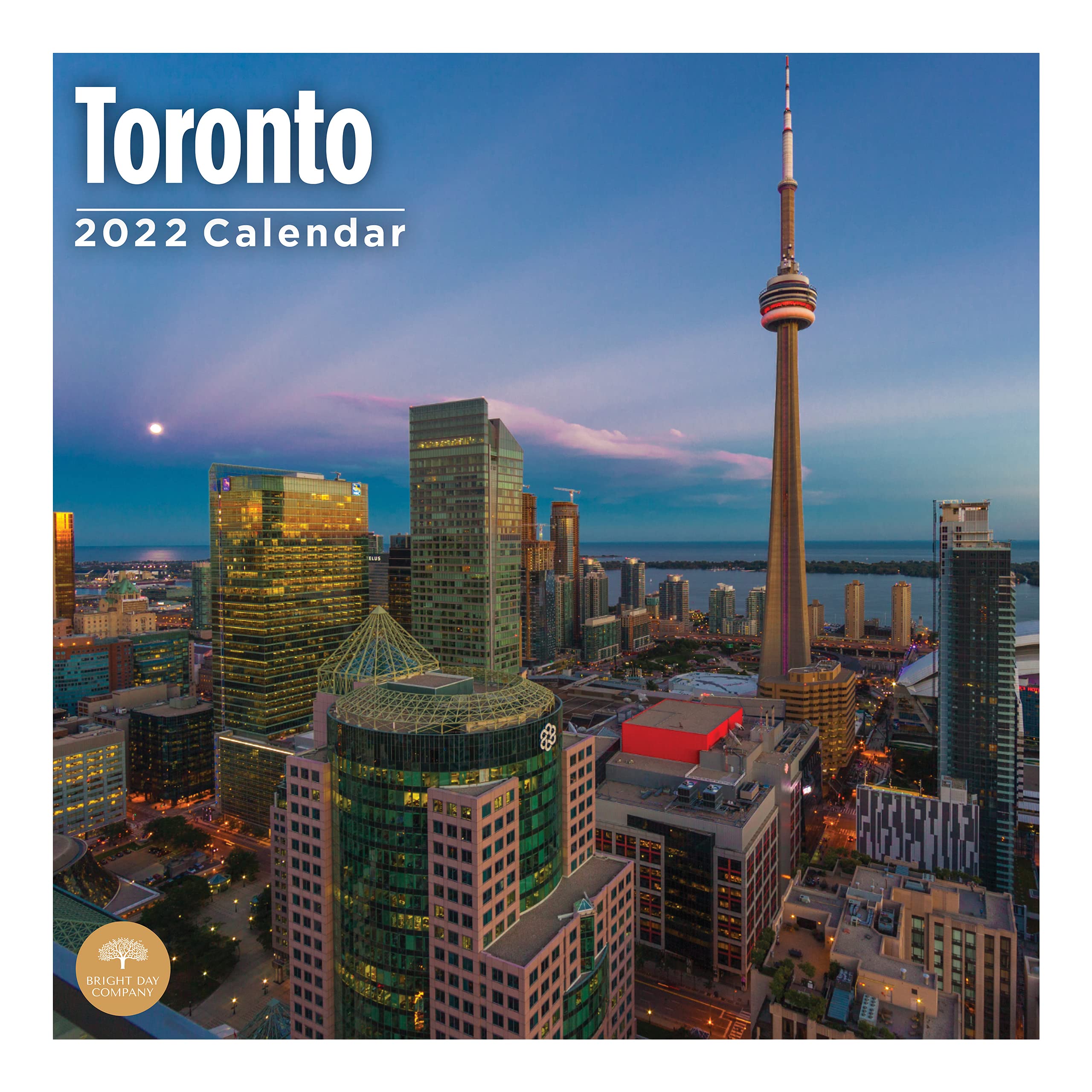 2022 Toronto Wall Calendar by Bright Day, 12 x 12 Inch, Travel Guide Canada Maple Leafs