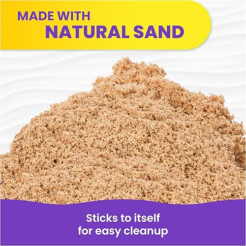Miniatura 4 de Kinetic Sand, 5.5lbs (5.5 libras) de juguetes sensoriales marrón totalmente natural para mezclar, moldear y crear