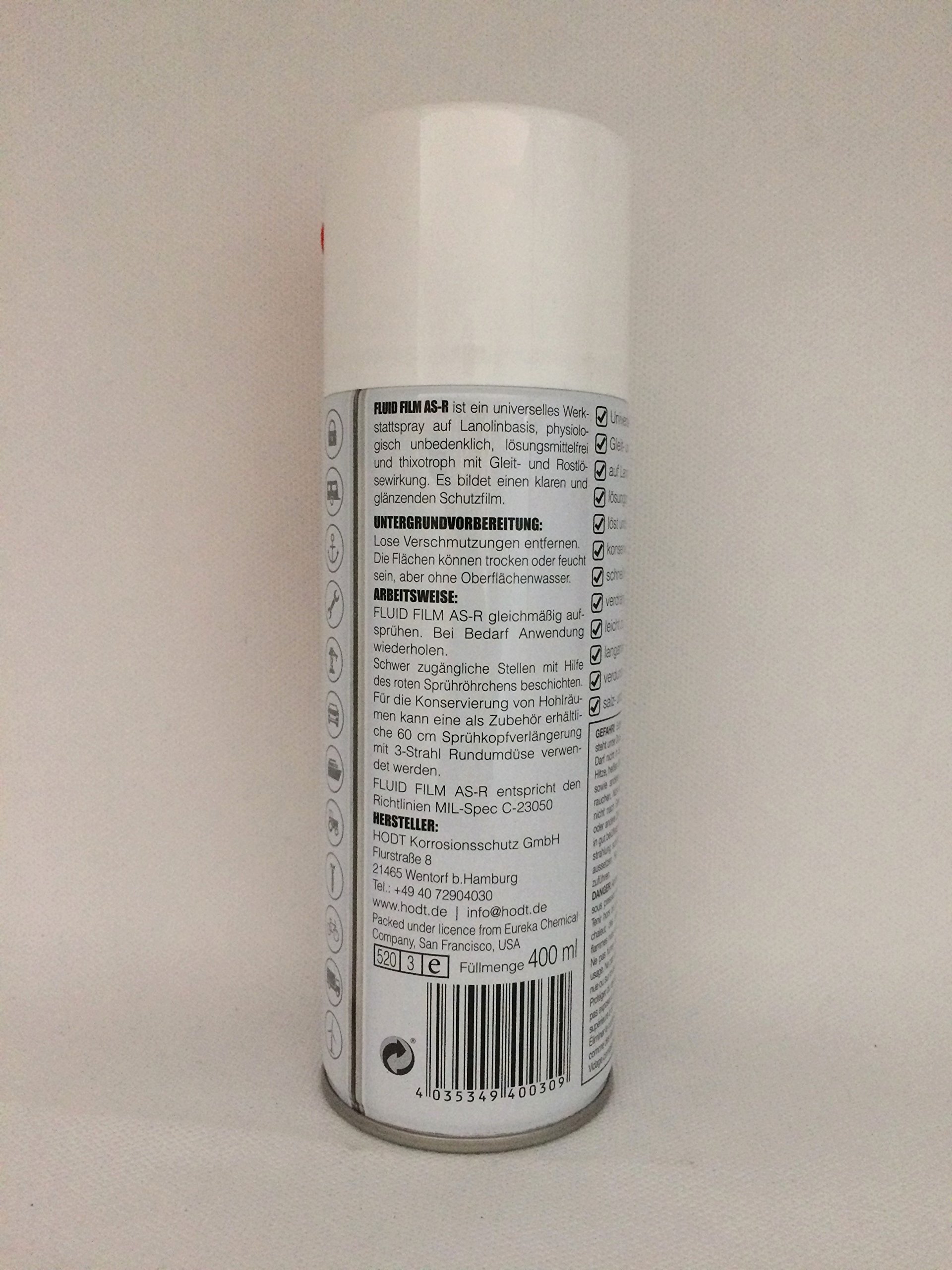 Fluid Film 6X AS-R Roestbescherming Corrosiebescherming Holteafdichting Roest Voorkomen van corrosiebescherming Holtebehoud 400 ml en sonde