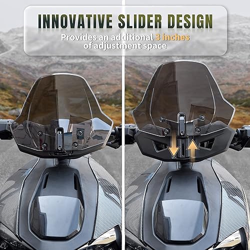 Miniatura 3 de Parabrisas delantero ajustable teñido oscuro para Can Am Ryker, parabrisas delantero duradero con revestimiento duro para Can-Am Ryker todos los