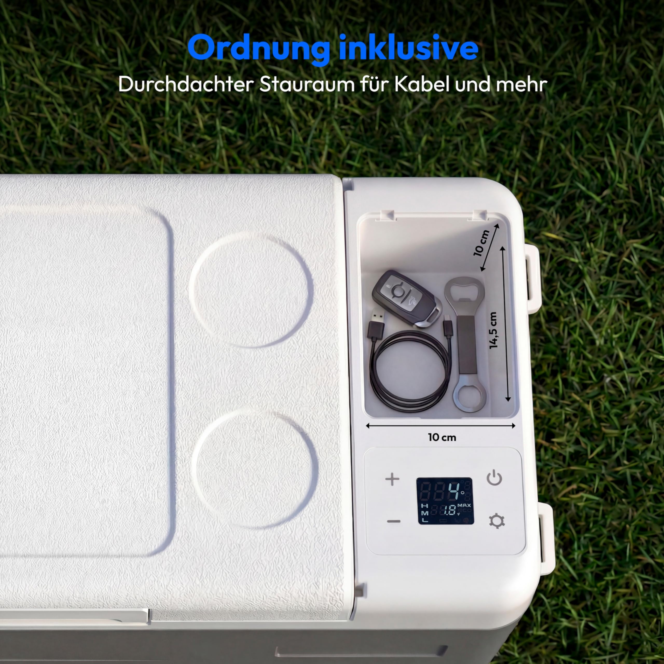 MEDION MD370027 chłodziarka chłodząca sprężarka przenośna mini lodówka elektryczna, adapter 12 V 24 V 230 V samochód ciężarówka kemping łódź festiwal