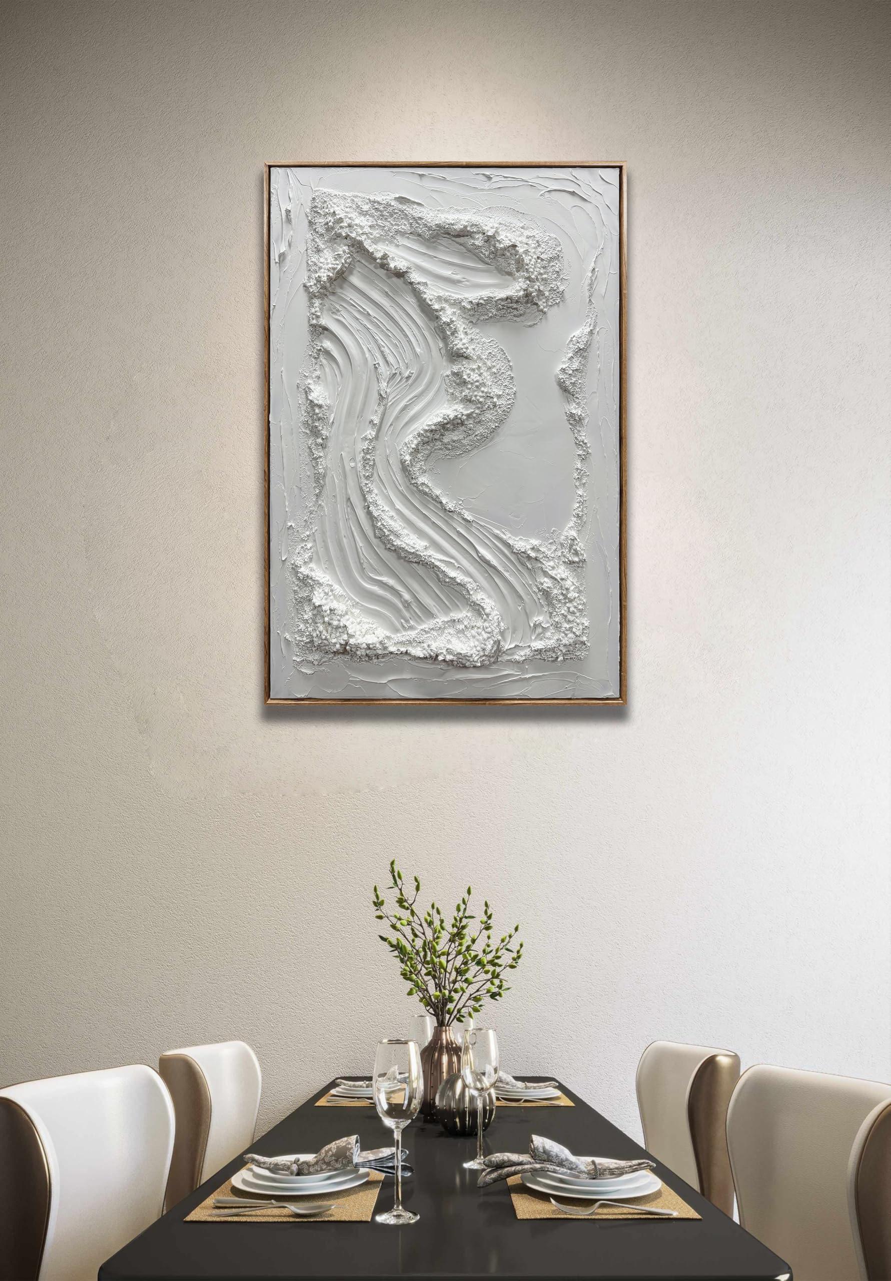 Amazon.com: V-inspire Art,3D Textured Wave Canvas Wall Art, 24 x