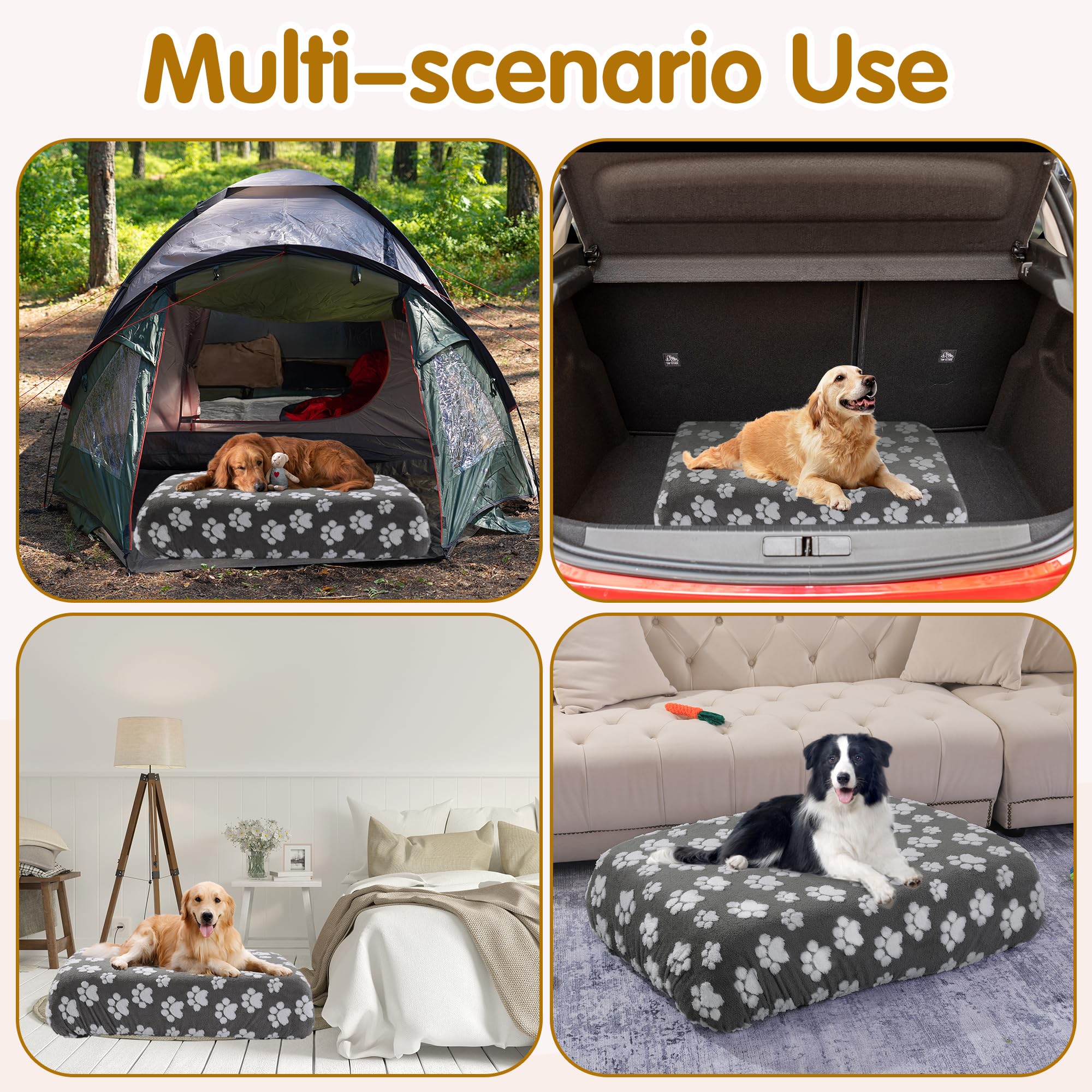 BALAPET Funda de cama lavable para perro, 100 % impermeable, de terciopelo de felpa suave para perro, funda ajustable reutilizable para cama de mascotas, funda extraíble para cama de perro grande