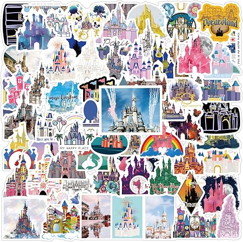 Paquete de 63 calcomanías de tierra, vinilo estético de dibujos animados, impermeables para botella de agua, laptop, teléfono, casco duro,